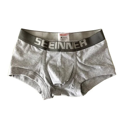 Men underwear men's cotton boyshort Japanese plain low waist U bag simple and comfortable breathable boxers