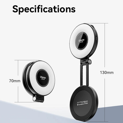 Ulanzi LM19 MagSafe Light CRI 95+ for Vlog Livestream Photograph Bi-Color Flip Fill Light Suitable for Magnetic Mobile Phones