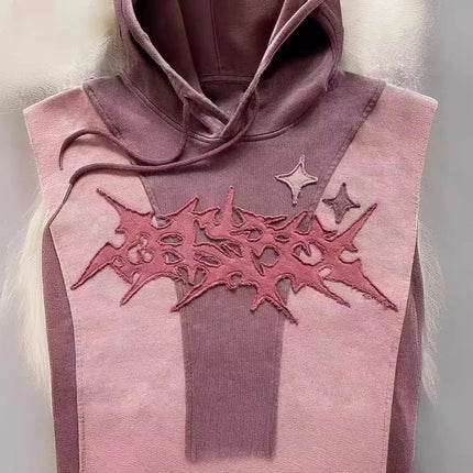 New Unisex Oversized Hoodie Stylish Streetwear Style English Embroidered Patchwork Loose Fit Hooded Sweatshirt