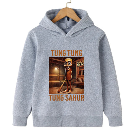 Italian Brainrot Tralala Children's Hooded Sweatshirt Autumn and Winter Warm Character Boys Girls Warm Sweatshirt Fun Clother