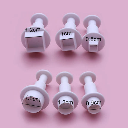 3-12Pcs Geometry Cookie Cutter Plastic Square Sugarcraft Decor Fondant Cutter Circle Star Cookie Mold Icing Sugar Baking Tools