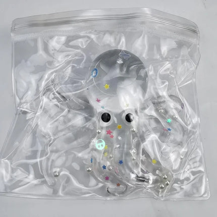 Glitter Octopus Taba Squishy Sugar Stress Ball for Kids Cute Animals Squeeze Fidget Toy Squishy Ocean Sensory Decompression Gift