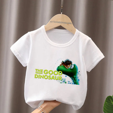 Hot Sale The Good Dinosaur Arlo Spot Print Funny Kids T-Shirts Girls Clothes Baby Boys Short Sleeve T-shirt Summer Children Tops