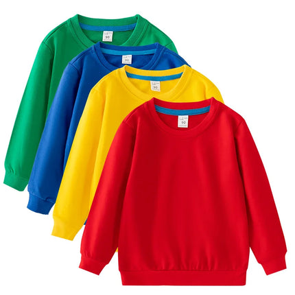 Autumn Spring Sweatshirt Kids Solid Color Hoodies Children Long Sleeve Sweatshirt Baby Boys Clothes Girls Tops