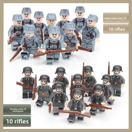 Building blocks World War II soldier figures, marine humanoid dolls educational toys mini figures birthday gifts cartoon figures