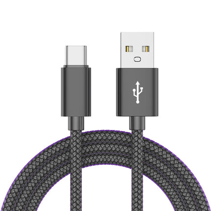 Nylon Data Cable Fast Charger USB A to Type C Charging Cable For Huawei Samsung Android phone TypeC Charging Device 1M 2M 3M