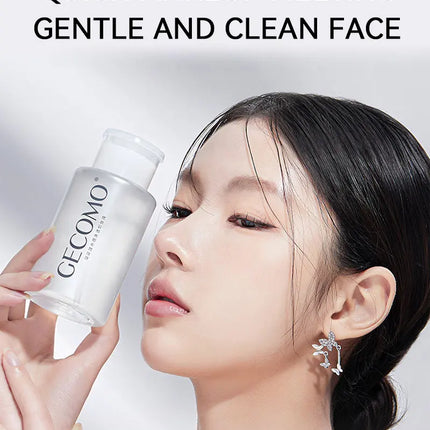 GECOMO Hyaluronic acid makeup remover-3-in-1 Eye, Lip, and Face Cleanser，Gentle, Suitable for Sensitive Skin, Pump Bottle