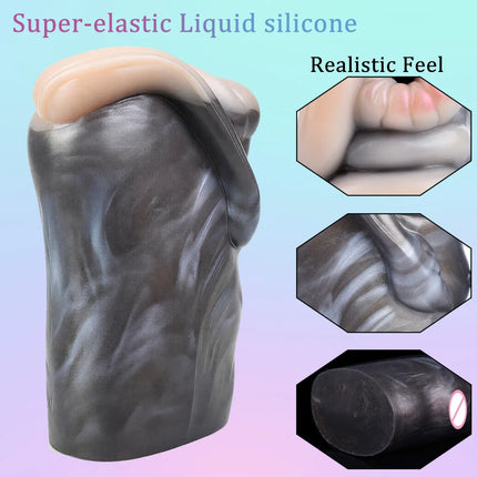 GEEBA Dual Channel Soft Silicone Male Masturbator Realistic Vagina Pocket Pussy Men's Stroker Adult18+ Onahole Sex Toys For Men