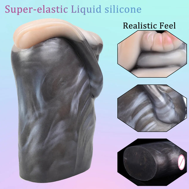 GEEBA Dual Channel Soft Silicone Male Masturbator Realistic Vagina Pocket Pussy Men's Stroker Adult18+ Onahole Sex Toys For Men