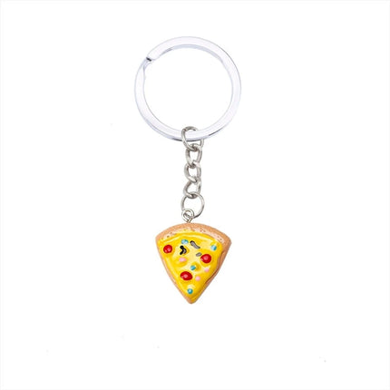 Cute Pizza Childhood Friendship Chain for Women Triangle Food Charms Necklace Best Friends Keychain BFF Jewelry Birthday Gifts