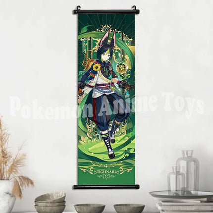 Genshin Impact Poster Anime Hot Games Wall Artwork Hutao Klee Vendi Canvas Painting Print Hanging Scroll Home Decoration Gift