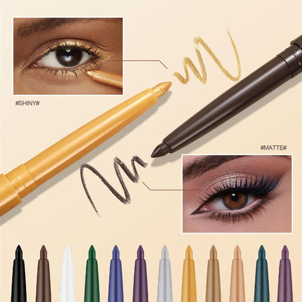 Eyeliner Pen Is Waterproof, Sweat-Proof, Does Not Smudge, Easy for Beginners to Use, Green, Purple, Black, Long-Lasting, Non-Fading Eyeliner Pen