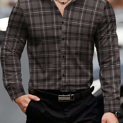 Men's long-sleeved Shirts Casual Shirts Plaid multi-color Pattern Shirts Retro Shirts Autumn And Summer long-sleeved Shirts