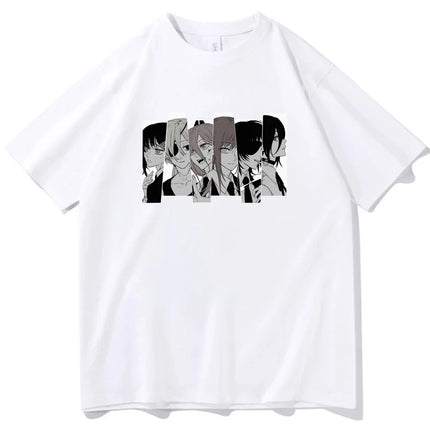 Chainsaw Man cotton shirt teen University graphic Grunge Retro t-shirt Classic Punk 2000s Trendy