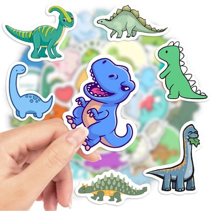 Cute Lovely dinosaur Stickers Kawaii Animal Self-Adhesive Decals for Laptop Scrapbook Luggage Refrigerator Notebook Child Toys