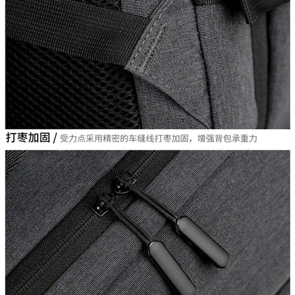 Fashion Expandable USB Laptop Waterproof Backpack Men Business School Backpack  Large Capacity Travel Backpack