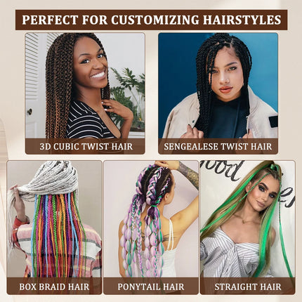 Pre-stretched Synthetic Braiding Hair Ombre Professional Easy  Hot Water Setting Soft  Crochet Braid Hair  Extensions