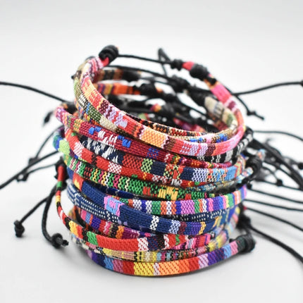Bohemia Style Colorful Weave Rope Friendship Bracelets For Woman Men Cotton Handmade Braided Bracelet Ethnic Jewelry Gifts