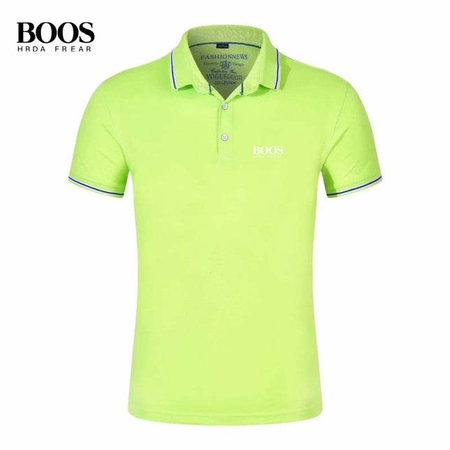 New men's high-quality short sleeved polo shirt, summer fashion, casual, breathable, sweat absorbing, cool and versatile top