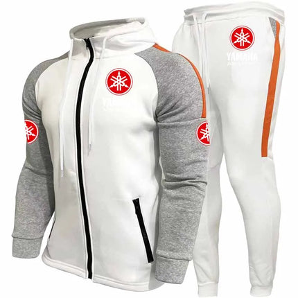 2026 Yamaha logo Autumn/Winter Fashion Hoodie Set for Men's Sports Hoodie Long Sleeve Cardigan Set  Color Sweatpants Suits