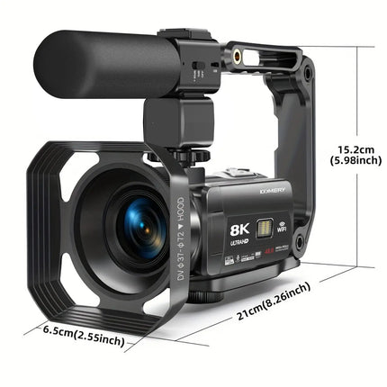 Night Vision Infrared 8K Camcorder 18X 64MP Digital Video Camera Vlog Recorder WIFI Livestream Webcam 3.0" Rotate Touch Screen