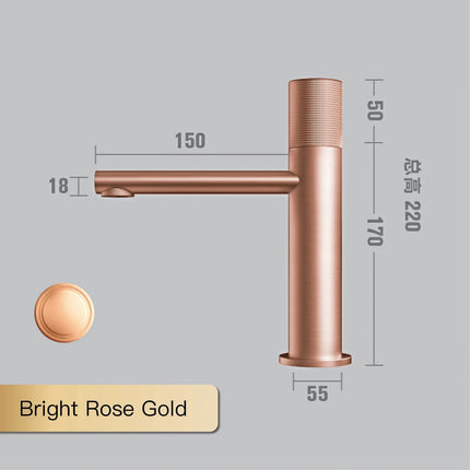 Brass Black Bathroom Faucet Round Hand Washing Toilet Table Under High-End Hotel Hot and Cold Faucet