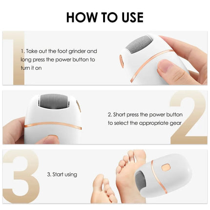 Electric Foot Grinder Rechargeable Callus Remover for Smooth Feet Exfoliation Remove Dead Skin Callus Remover Pedicure Tools