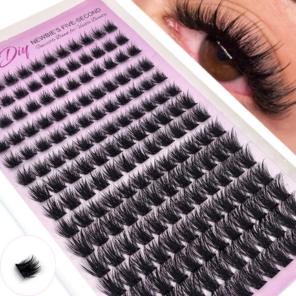 HBZGTLAD 15 Row Fairy Eyelash Cluster Manga Eyelash Cluster Transparent Spike Anime Eyelash Extension Makeup Tool Personal Manga