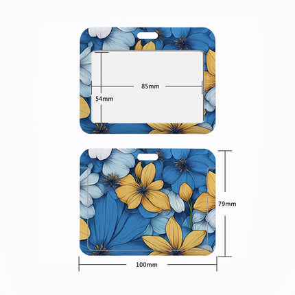 Flower design Lanyard Business Credit horizontal Card Holder Neck Strap Keychain Hang Rope ID Badge Holder Lariat Lasso