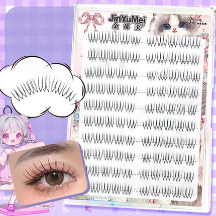 U-shaped Segmented Kpop False Eyelashes Korean Cluster Natural Individual Lash DIY Large Capacity Eyelash Manga Transparent Stem