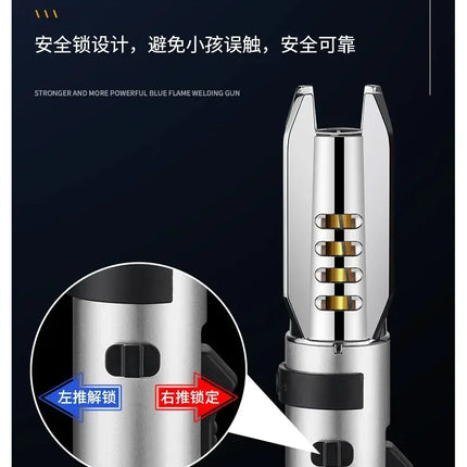 High Temperature Welding Gun Windproof Strong Red Flame Butane Gas Torch Lighter Safety Lock Fire Switch Kitchen Cigar Lighters