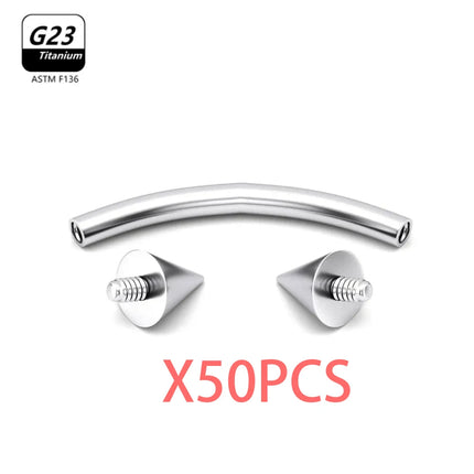1/5/50pcs G23 Titanium ASTM-F136 Piercings Eyebrow  zircon Earring Internal thread Eyebrow Body Jewelry Wholesale
