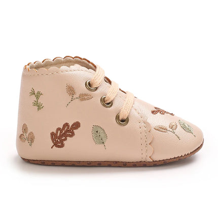 Spring and Summer New Baby Korean Version Flower Embroidered Princess Shoes For Women's Soft Soled Baby Walking Shoes
