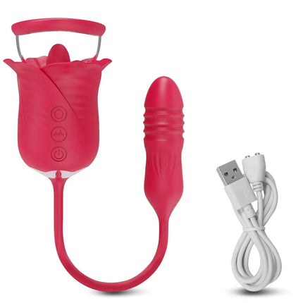 Rose Sex Toy for Women Sucking Vibrator G Spot Clitoris Stimulator Thrusting Vagina Nipple Sucker Vibrating Goods for Adults