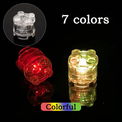 5/10pcs 2x2 dot LED Light Up Colorful Accessories Classic Brick Education Light-Emitting Compatible Leduo Building Blocks Kid