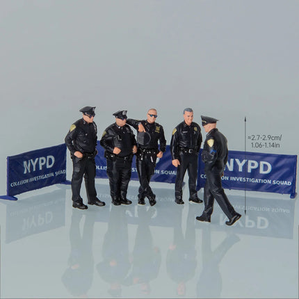 Kicarmod 1/64 NYPD New York Police Series Resin Miniature Scene Figure Model for 1/64 Diecast Car Diorama Collection Gift