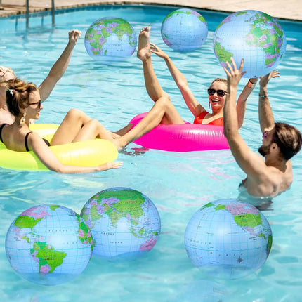 1/2/4 PCS Inflatable Globe Blow up World Globe Summer Outdoor PVC Beach Ball for Kids School Classroom Geography Party
