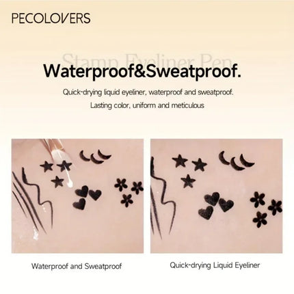 1PC 2-in-1 Waterproof Eyeliner - Quick Drying, Smooth, Anti-smudge, Beginner-friendly, Suitable for Halloween Christmas Makeup