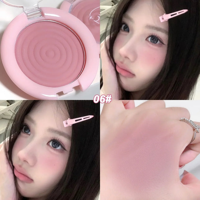 1Pc Monochrome Blush Face Mineral Pigment Peach Orange Nude Pink Matte Natural Blush Contour Shadow Cheek Blusher Cosmetics