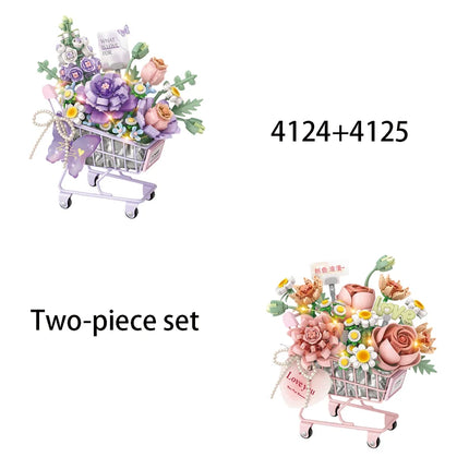 LOZ Romantic Valentine's Day Building Blocks Toys Flower Model Assembly DIY Simulated Bouquet Ornament Girl's Birthday Gift