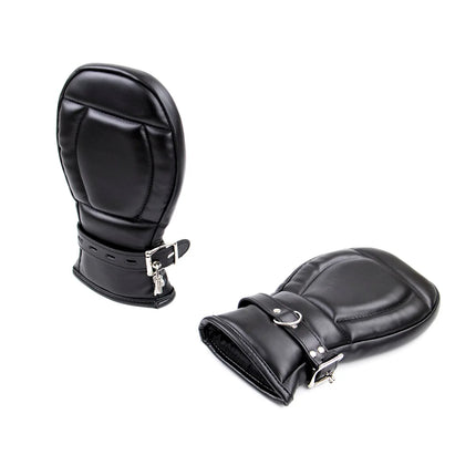PU Leather Open Breast Straitjacket Padded Boxing Gloves Armbinder BDSM Restraint Legs Harness Bag Head Hood Dildo Gag Roleplay