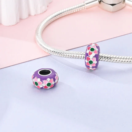 925 Sterling Silver Purple Series Butterfly Aries Gemini Safety Chains Fit Original Bracelet DIY Jewelry Making Gift For Women