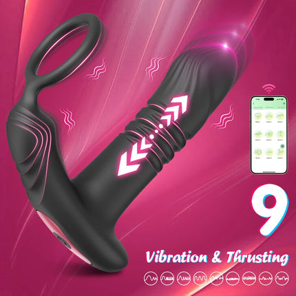 2 In 1 Cock Ring Anal Plug Vibrator Gay Butt Plug Penetration Anal Vibration Masturbation Tools Dildo Anal Masturbator Adult Toy