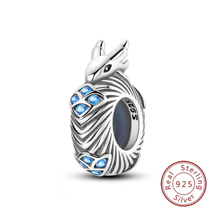 925 Sterling Silver Charms Beads Cute Fire Dragon Shaped Chameleon Charms Fit Original Pendants Bracelet DIY Women Jewelry Gift