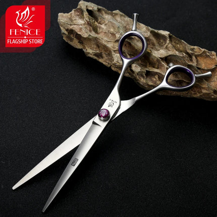 Fenice JP440C 7/8 Inch Professional Pet Dogs Grooming Scissors Straight Curved Thinning Chunker Shear Scissors Set For Dogs