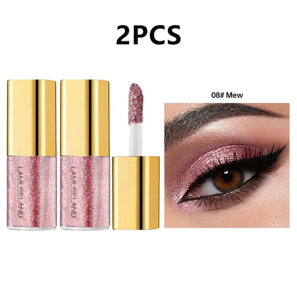 Pearly Liquid Eyeshadow Makeup Natural Smokey Silver Shimmer Glitter Diamond Shadows for Eyelids Waterproof Beauty Highlighter
