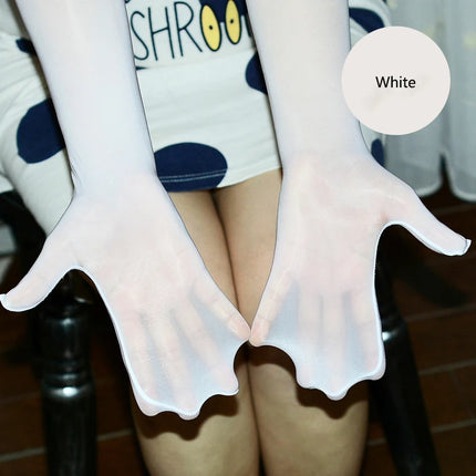 Sexy Glossy Thin Transparent Long Gloves Seamless Stockings High Elastic Solid Women Men Erotic Items Lace Oil Mittens