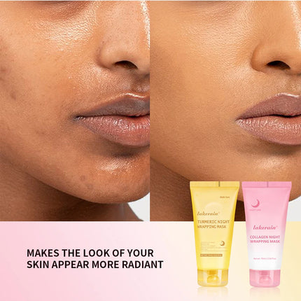 Glow night Wrapping Mask Deep Hydration Care Reduces Sagging&Dullness Even Skin Tone Mask Collagen Turmeric Hydrating Moisturize