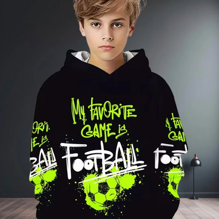 Kids Clothes Boys Hoodies Long Sleeve 3D Football Print Children Spring Fall Clothes Casual Outdoor Active Boys Clothing Tops