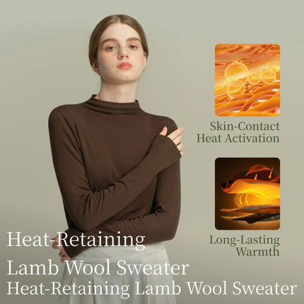 SUJIIN Women's Wool Thermal Underwear Set 2025 Winter Lyocell Mock Neck Thermals Tops + Long Johns Women 2 Piece Outfits Sets
